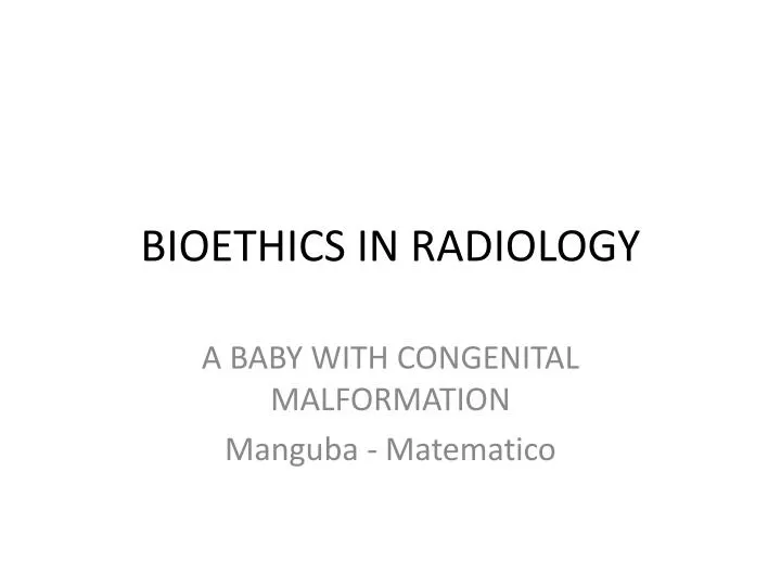 bioethics in radiology