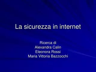la sicurezza in internet