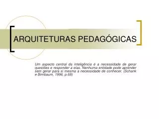 arquiteturas pedag gicas
