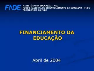 financiamento da educa o