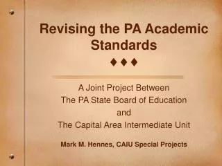 Revising the PA Academic Standards ???