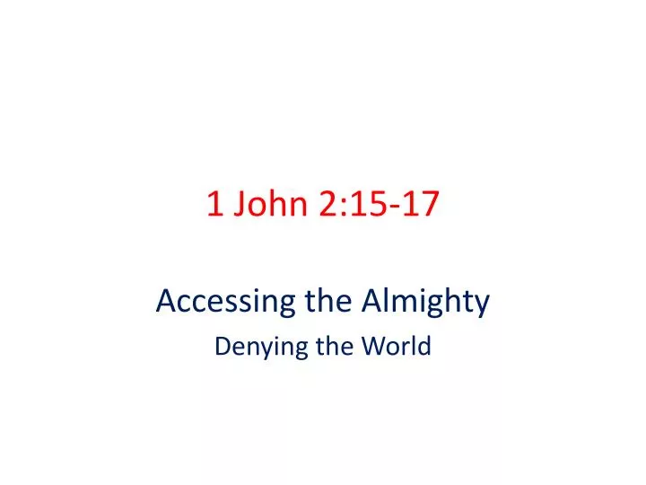 1 john 2 15 17