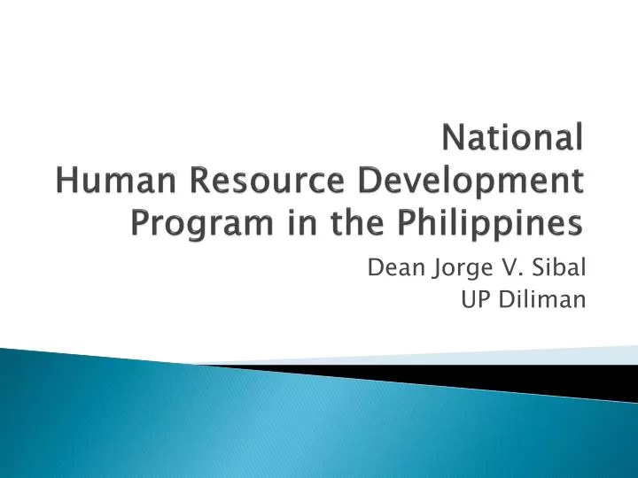 national human resource development program in the philippines