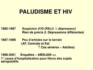 paludisme et hiv
