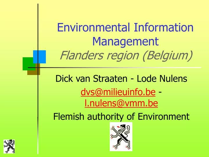 environmental information management flanders region belgium