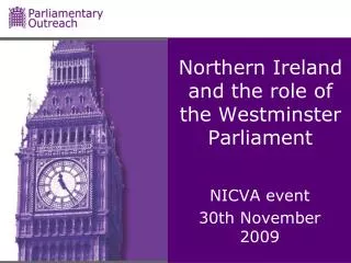 Northern Ireland and the role of the Westminster Parliament