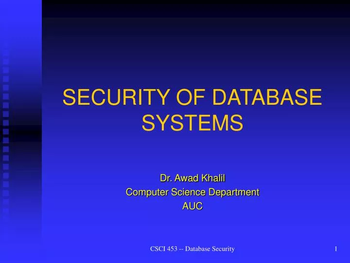 security of database systems