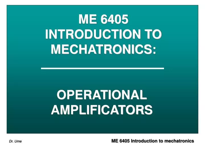 me 6405 introduction to mechatronics