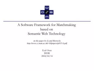 A Software Framework for Matchmaking based on Semantic Web Technology