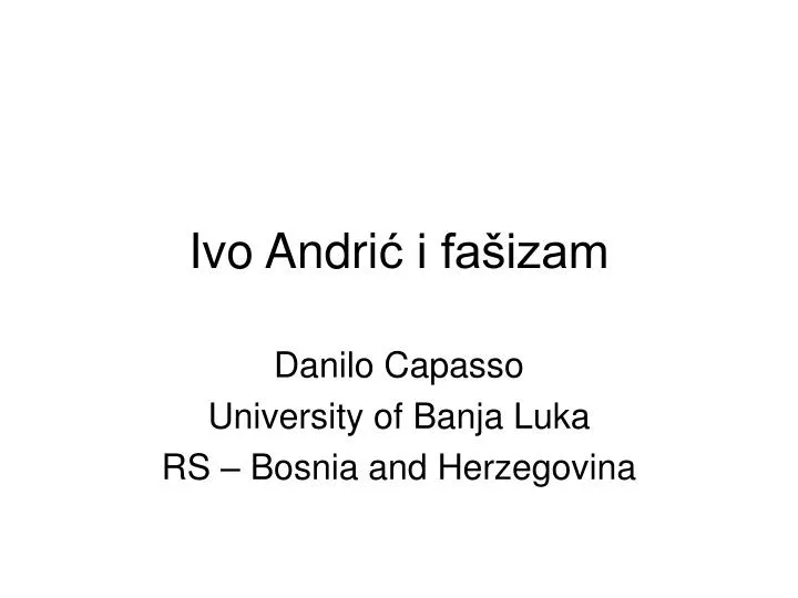 ivo andri i fa izam