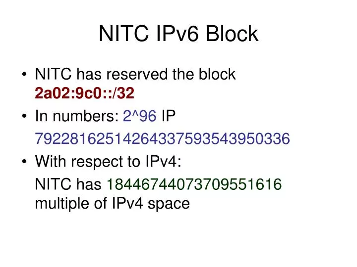nitc ipv6 block