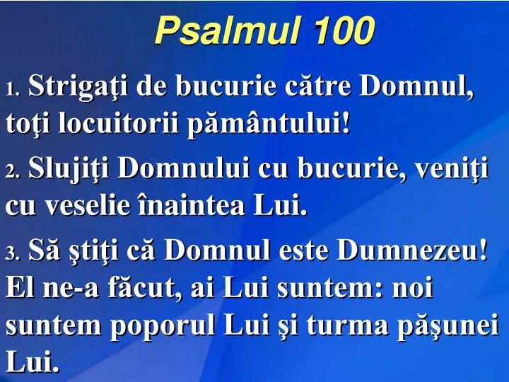 psalmul 100