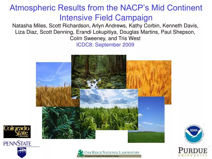 atmospheric results from the nacp s mid continent intensive field campaign