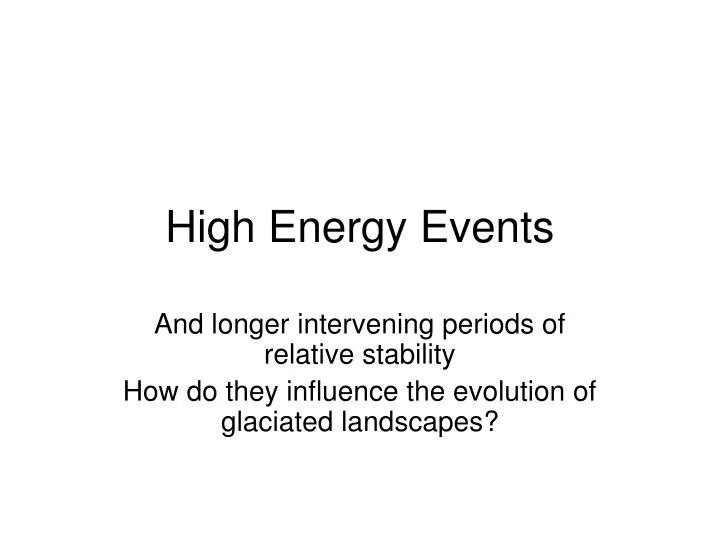 high energy events