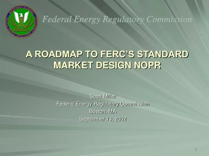 a roadmap to ferc s standard market design nopr