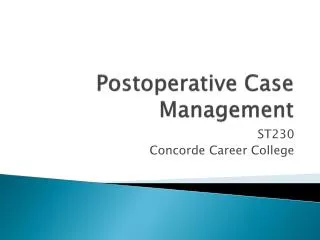 Postoperative Case Management