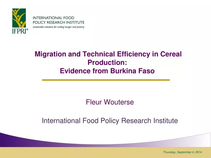 migration and technical efficiency in cereal production evidence from burkina faso