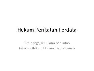 hukum perikatan perdata