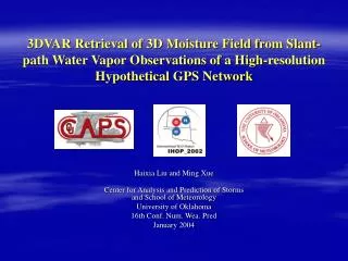 Haixia Liu and Ming Xue Center for Analysis and Prediction of Storms and School of Meteorology