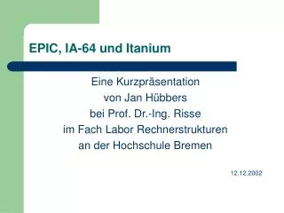 epic ia 64 und itanium
