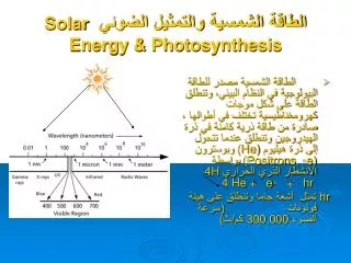 solar energy photosynthesis