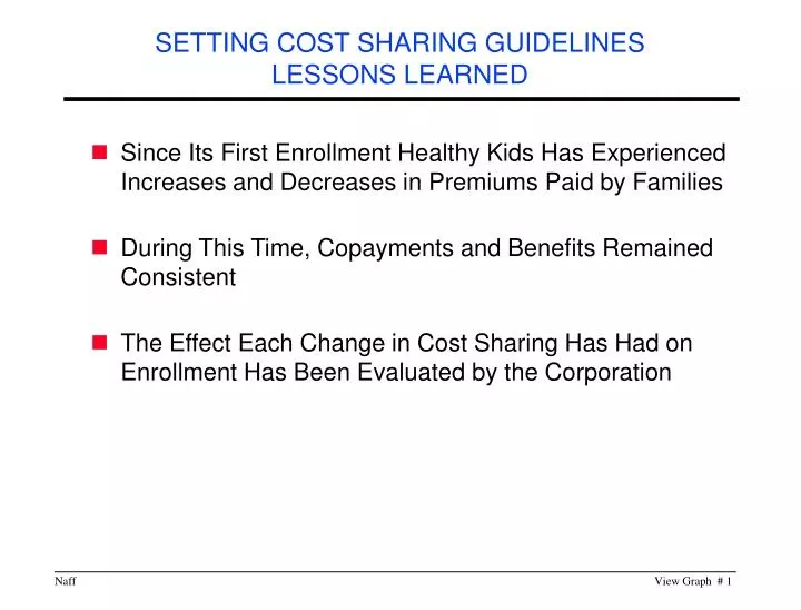 setting cost sharing guidelines lessons learned