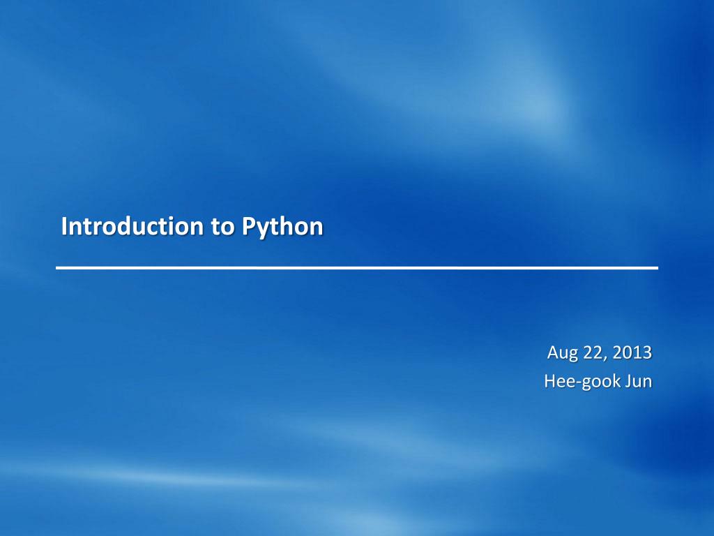 PPT - Introduction to Python PowerPoint Presentation, free download ...