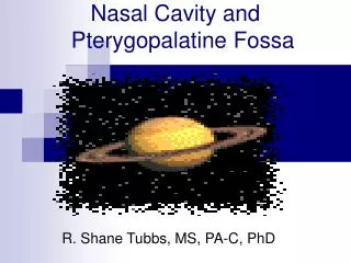 Nasal Cavity and Pterygopalatine Fossa