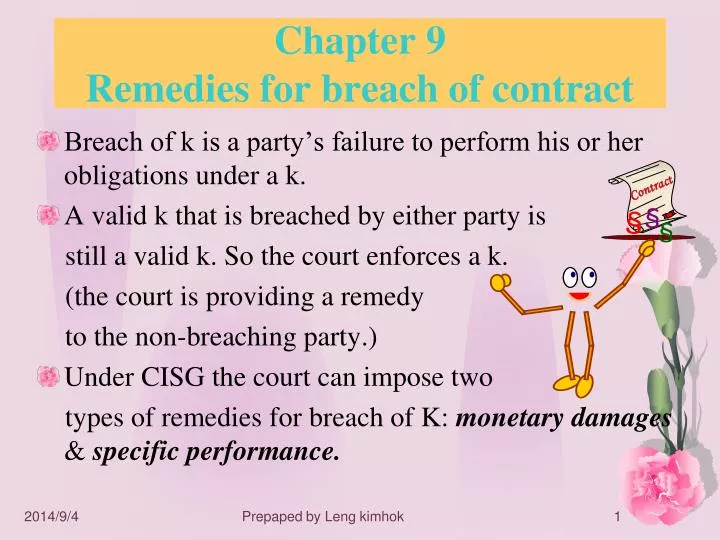 chapter 9 remedies for breach of contract