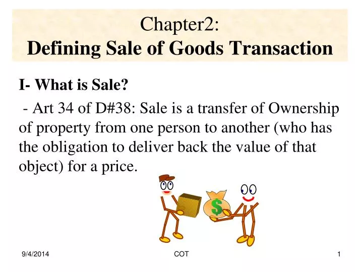 chapter2 defining sale of goods transaction