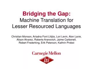 Bridging the Gap: Machine Translation for Lesser Resourced Languages