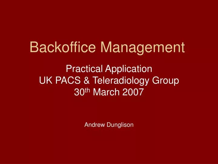 backoffice management