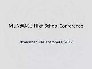 MUN@ASU High School Conference