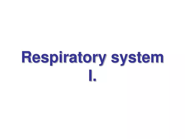 respiratory system i