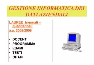 gestione informatica dei dati aziendali