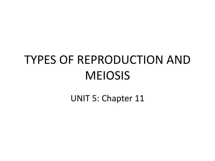 types of reproduction and meiosis