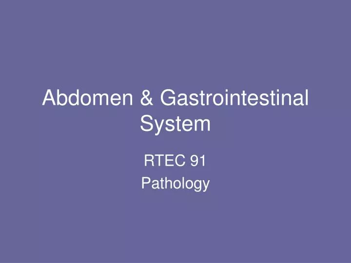 abdomen gastrointestinal system