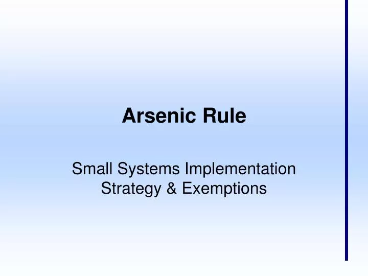 arsenic rule