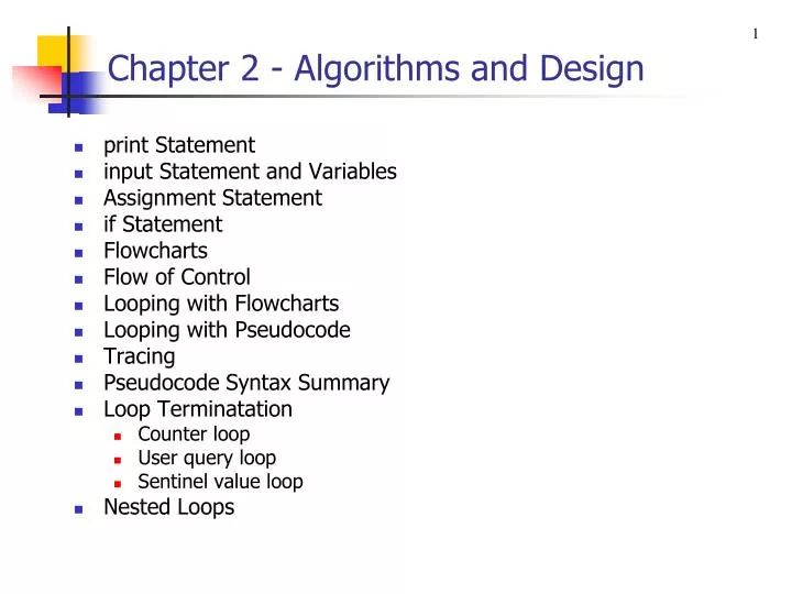 chapter 2 algorithms and design