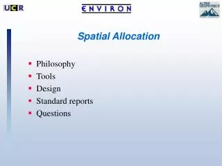 Spatial Allocation
