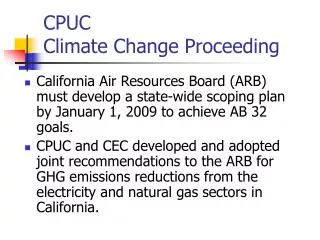 CPUC Climate Change Proceeding