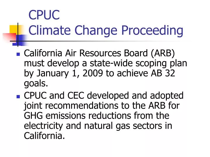 cpuc climate change proceeding
