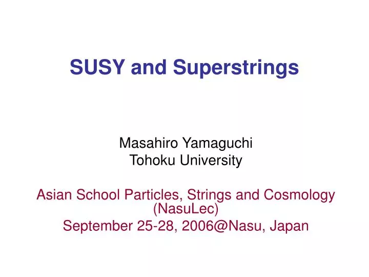 susy and superstrings