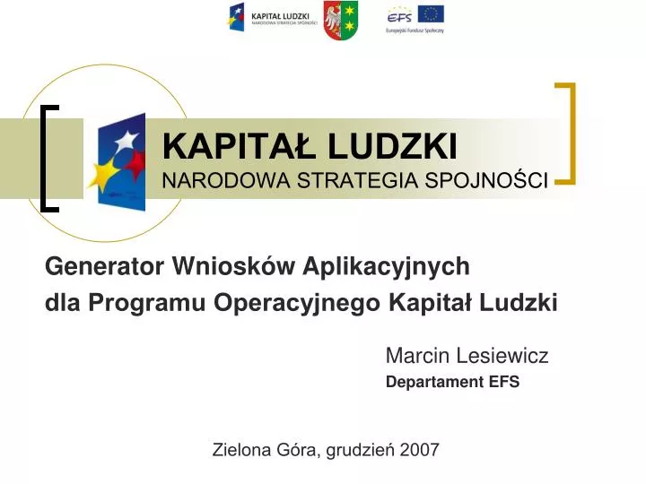 kapita ludzki narodowa strategia spojno ci