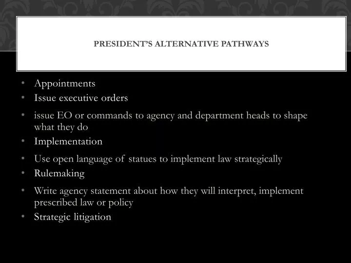 president s alternative pathways