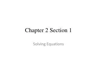 Chapter 2 Section 1