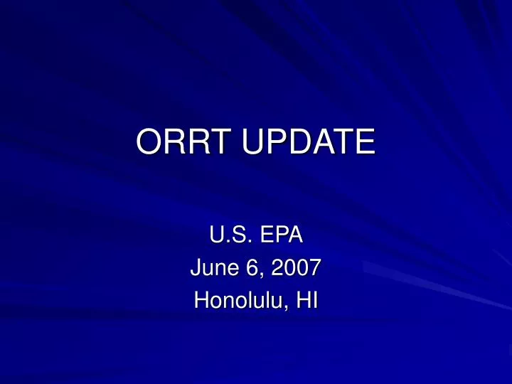 orrt update