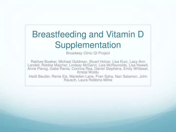 breastfeeding and vitamin d supplementation