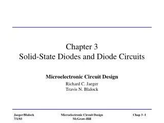 Chapter 3 Solid-State Diodes and Diode Circuits