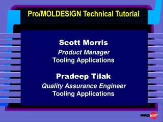 Pro/MOLDESIGN Technical Tutorial